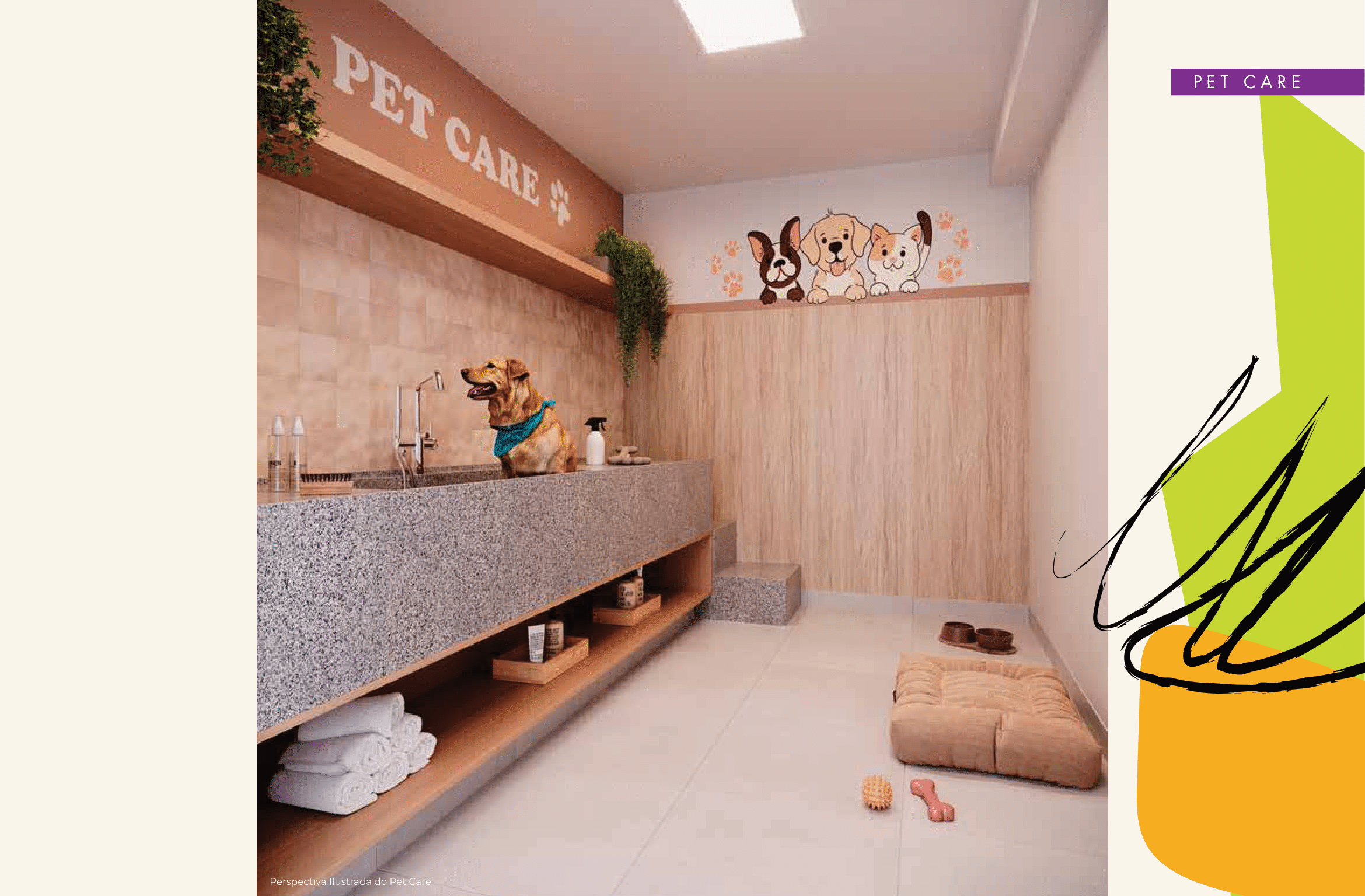 Pet Care com estação de banho e tosa para animais